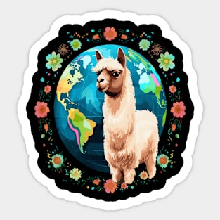 Alpaca Earth Day Sticker